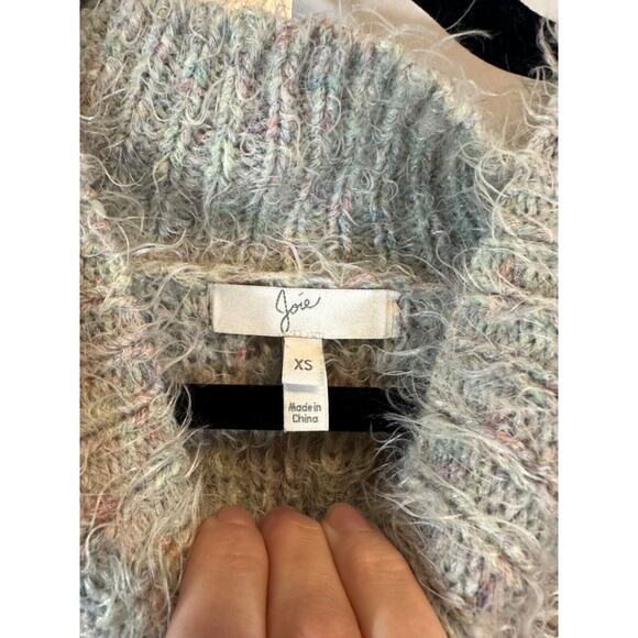 Joie Gray Alpaca Blend Mockneck Sweater Size XS Oversized Fuzzy Soft A50 - Picture 2 of 5